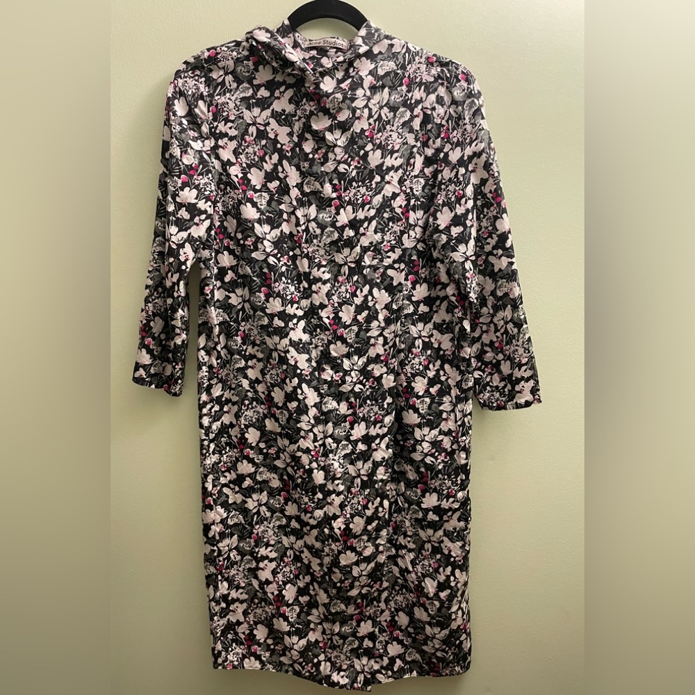 Acne Studios 100% Silk Floral Dress
